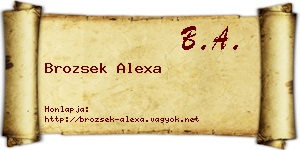 Brozsek Alexa névjegykártya